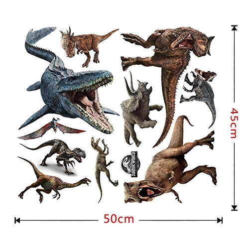 Mendom 3D Watercolour Dinosaur Wall Stickers,Peel and Stick Removable Wall Decals for Kids Bedroom L - //coolthings.us