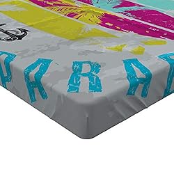 Ambesonne Florida Fitted Sheet, Weathered Colorful