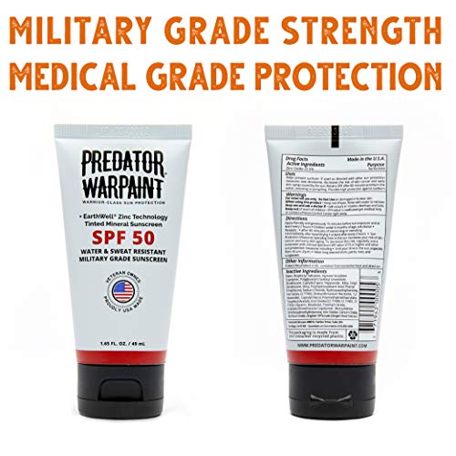 Predator Warpaint Tinted Mineral Sunscreen SPF 50, Waterproof Reef Safe
