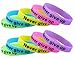 SMARTWALLSTATION 10x Bracelet Luminated Noctilucent Glow Silicone Wristband Never give up Night Light Cuff Inspirational Motivational Words