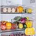 E-Gtong 5 Pack Refrigerator Organizer Set, Plastic Fridge Storage Bins, Clear Freezer Organizer Set Including Egg Holder,BPA Free, Stackable,Clear