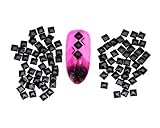 Amazing Value Set of 300 Black 3mm Square Metal Studs Spikes 3D Nail Art Decorations By VAGA