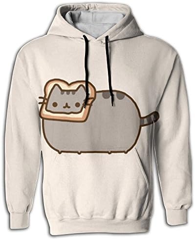 Men's Full All Over Pusheen The Cat Drawstring Hooded Sweatshirt With Pockets Medium