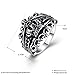 Herinos Stainless Steel Black Crown Ring Halloween with Hollowed-Out Design