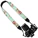 Wolven Pattern Canvas Camera Neck Shoulder Strap Belt Compatible with All DSLR/SLR/Men/Women etc (Green Vintage floral)