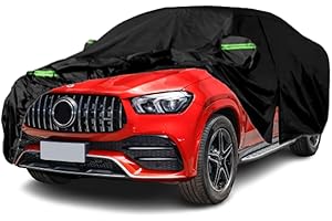 Qnmittry Waterproof Car Covers Compatible with 2006-2024 Mercedes Benz GLE 230 250 280 300 320 350, All Weather Custom-fit Car Cover with Zipper Door for Rain Snowproof UV Windproof