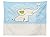 vipsung Kids Decor Tablecloth Elephant Invitation Flower Heart Cartoon Doodle Art Flower Retro Pattern Animals Themed Print Dining Room Kitchen Rectangular Table Cover