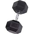 Body-Solid Rubber Coated Hexagon Dumbbells, Hand Weights For Men and Women, Weights Dumbbell for Strength Training, Body Building Home Gym Training Gear