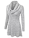 DOUBLJU Marled High Turtle Mock Cowl Neck Long Sleeve Knit A-Line Comfy Basic Tunic Sweater Tops for Womens with Plus Size