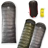 Outdoor Vitals Explorer 25°F Rectangular Down Sleeping Bag, Double, 2 Person, 3 Season, (Charcoal Right Side Zip, Large)
