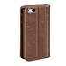 iPhone 5S case, GMYLE Book Case Vintage (With Hard Case Cover) for iPhone 5 5S - Brown Classic [Crazy Horse Pattern] [PU Leather] Book style Wallet Flip Case Cover