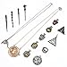 endtry Harry Potter Merchandise Gifts Mini Wand Set and Hogwarts House Badge with Keychain Necklaces Kids Toys