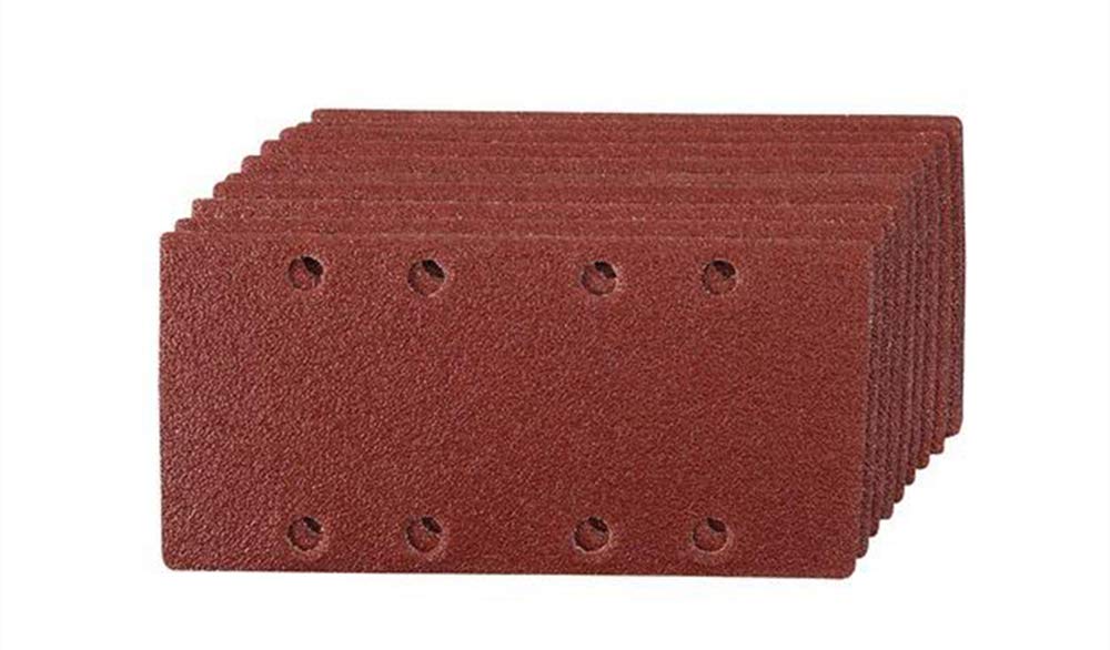 Abrasive Paper Sheets BE-TOOL 10 PCS 1/3 Punched Sanding Sheets, 93 x 190mm Sandpaper Pads Sander with Hook and Loop (GRITS 240)