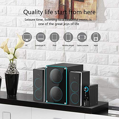 ineo Wooden 2.1 Gaming/PC Speakers with Subwoofers and Individual Control Box (W403) - Thumbnail 5