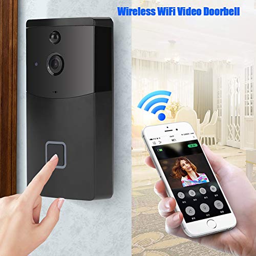 Yesbaby Smart Wireless WiFi Video Doorbell Camera with 2-Way Audio Talk Intercom Night Vision PIR Motion Detection Doorbell for Home Security
