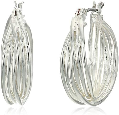 nine west silver hoop earrings