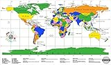 Globe Hopper Scratch Off World Map, Document Your Travels and Experiences! This Poster is a Great Gift for International Travelers and Students! 34.5 Inches x 20.5 Inches