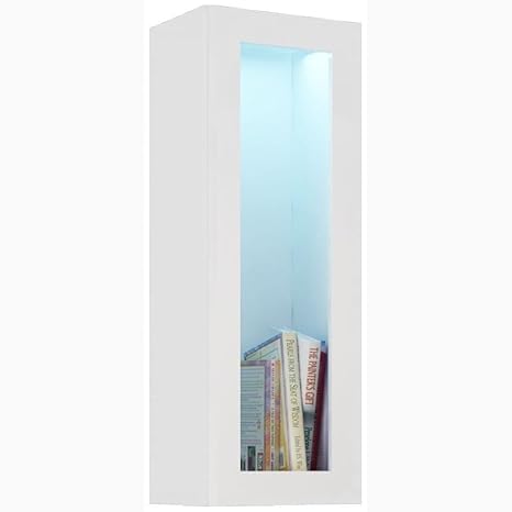 JUSTyou Vago Glas Vitrine Hängevitrine Glasvitrine 90 cm Farbe: Weiß