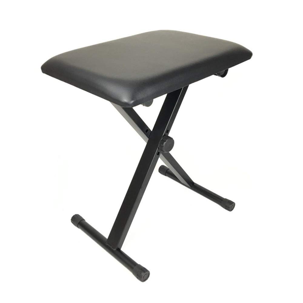 Shelfhx Plegable Ajustable de Cuero Negro Asiento de Piano Silla Ligero