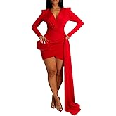 Bodycon Off Shoulder Midi Dresses for Women Casual Ruched Short Sleeve Split Club Party Mini Dress