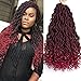 3 Packs Faux Locs Crochet Hair 20 Inch Wavy Curly Goddess Locs Crochet Hair Braiding Hair with Curly Ends Pre Looped Goddess Faux Locs crochet hair for Black Women Soft Locs Hair Extension(T1B/BUG)