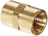 Dixon Valve BA2F2F Brass Fitting, Hex Coupling, 1/4