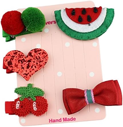 Baby watermelon Hair Accessories Set Girls Hair Bows Hairpin Clips for Toddlers (red)