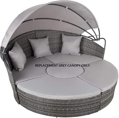 Garden Haven Rattan DayBed Replacement Grey Canopy 180cm Waterproof