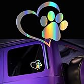 JINYUNDUOSP Heart with Dog PAW Puppy Love Footprint Vinyl Decals Bumper Stickers for Cars, Van, Trucks, Laptop (White, 4.33" x 3.66") (Color)