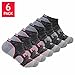 Puma Women's No Show Athletic Socks, Pack of 6, Grey and Pink, Sock Size: 9-11, Shoe Size: 5-9.5