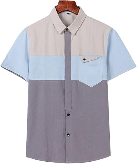 Amazon ジョプリンアンドコー 4カラー M 2xl デザインシャツ 色切り替え 胸ポケット おしゃれ カジュアル 夏物 メンズ シャツ 通販
