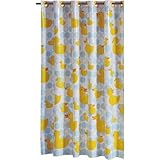 Rubber Ducky Hook On PEVA Shower Curtain Hookless Blue Yellow White