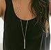 Defiro Y Layer Simple Bar Pendant Necklace Center Long Lariat Chain For Women Jewelry