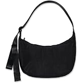 Medium Nylon Crossbody Crescent Bag: Slouchy Style Shoulder Casual with Adjustable Strap