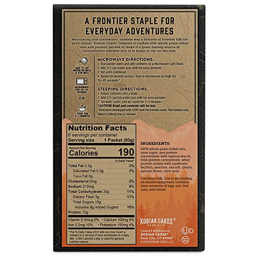 Kodiak Cakes Instant Oatmeal Packets High Protein 100 Whole Grains