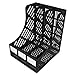 Evelots 3-Compartment File & Magazine Desktop Rack Holder Organizer, Black