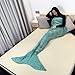 Handmade Mermaid Tail Blanket Crochet , T-tviva All Seasons Warm Knitted Bed Blanket Sofa Quilt Living Room Sleeping Bag for Kids and Adults(72.8