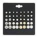 20 Pairs Stud Earrings Crystal Pearl Earring Set Ear Stud Earring for Women Men Silver and Gold