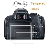 PCTC Screen Protector Compatible for Camera Canon EOS 800D Reble T7i Optical Tempered Glass Film[3 Pack]