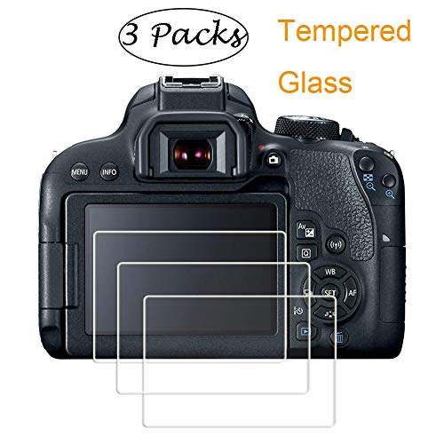 PCTC Screen Protector Compatible for Camera Canon EOS 800D Reble T7i Optical Tempered Glass Film[3 Pack]