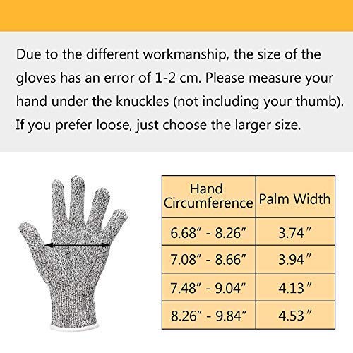 Food Grade Safety Gloves, EnPoint Level 5 Hand Protection Cut Resistant Work Glove with 3.9in Palm Width for Kitchen Meat Cutting Oyster Shucking Mandolin Slicing Wood Carving Fish Fillet Processing - Thumbnail 4