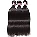 Unice Malaysian Straight Hair 3 Bundles Virgin Human Hair Wefts with Free Part Lace Closure 100% Unprocessed Human Hair Extensions(14 16 18+12Closure)