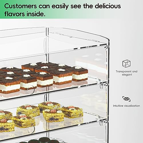 Luobao Acrylic Bakery Display Case,Acrylic Pastry Case,Donut Cabinet,Countertop Cases For Bakery, Deli