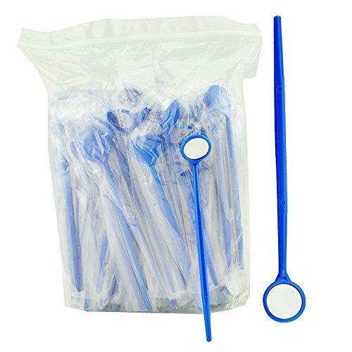 Finlon 100 Pcs Dental Disposable Mouth Mirror Plastic Mouth Mirrors Dental Mouth Inspection Mirror Hygiene Instrument Kit For Oral Teeth Exam Probe