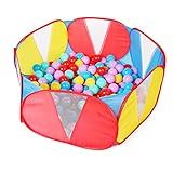 Truedays Kids Ball Pit Playpen for Toddlers, 39.4 inch with Storage Bag, Red Blue,No Balls