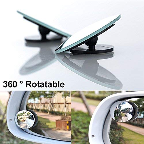 Blind Spot Mirror, HD Glass Convex Rear View Mirror ETopLike 360 Degree Rotation Frameless Wide Angle Mirror Car SUV Truck Van, 2 Pack