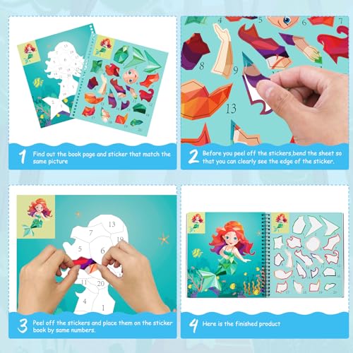TCJJ 3 Book Stickers For Children From 3 To 8 Years, 30 Images For Girls, Improve Intelligence, For Little Ones