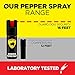 Guard Dog Security Pepper Spray Keychain, Red Hot Self Defense Spray with UV Dye - Choose a Leather Holster Color, Blue