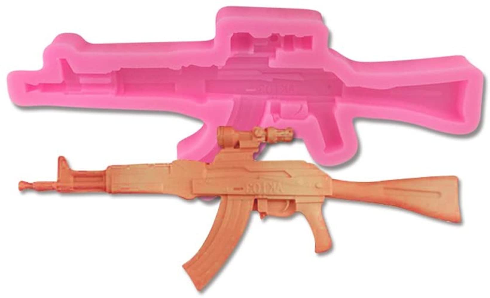 LATRAT 3D Silicone Gun Mold Cake Mold Biscuit Mold AK Assault Rifle Fondant Candy Chocolate Cake Decoration