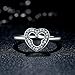 BISAER 925 Sterling Silver Mini Mouse Ring with Cubic Zirconia Fashion Ring for Girls Womens Size 7 to 8